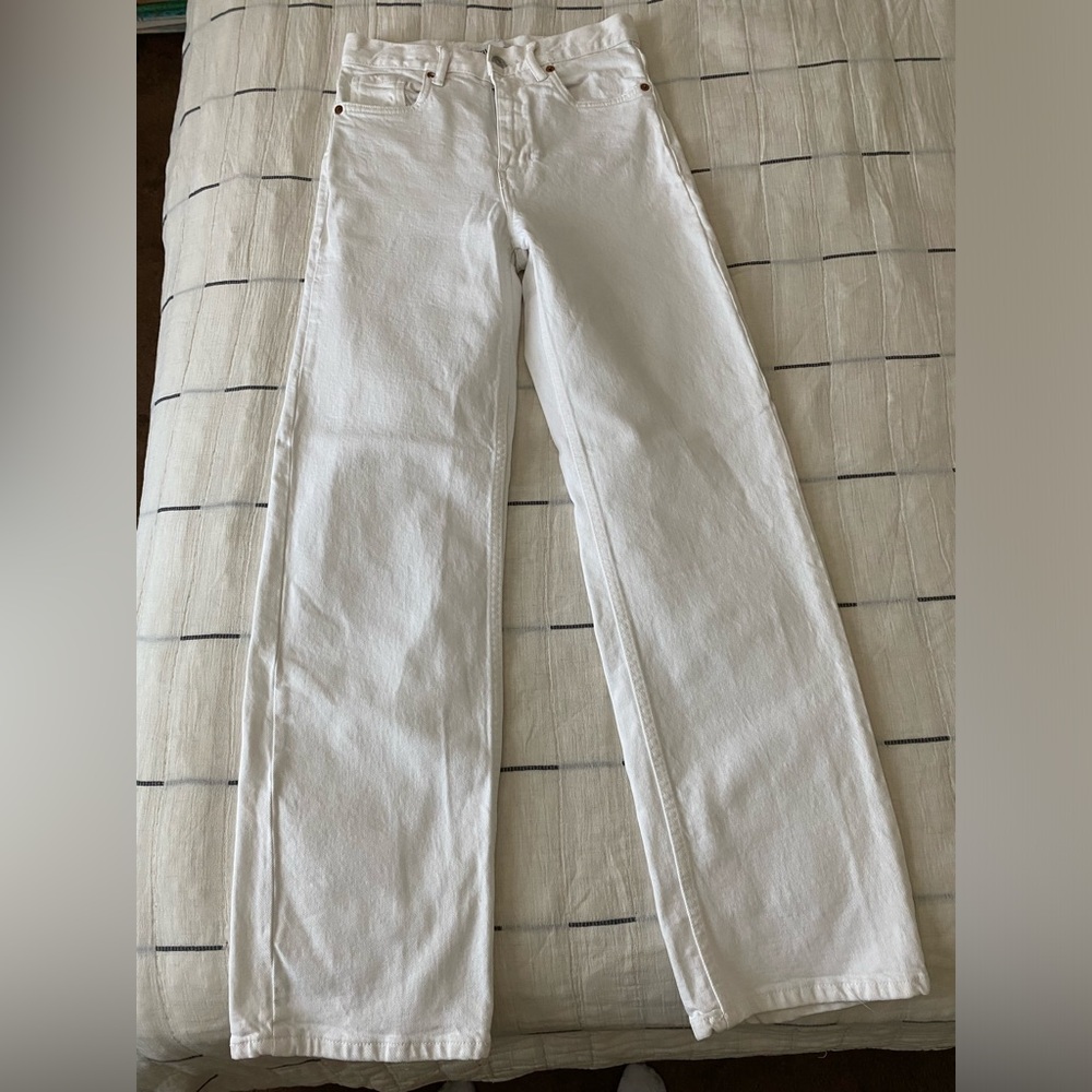 Zara straight leg wide denim, White size 2